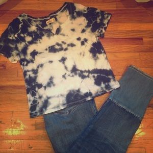 Blue and White Tye Die Shirt